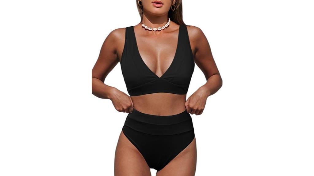 leopard v neck high waisted