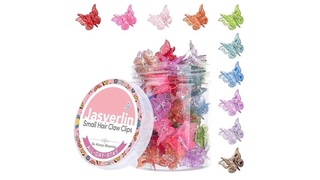 mini glitter butterfly clips