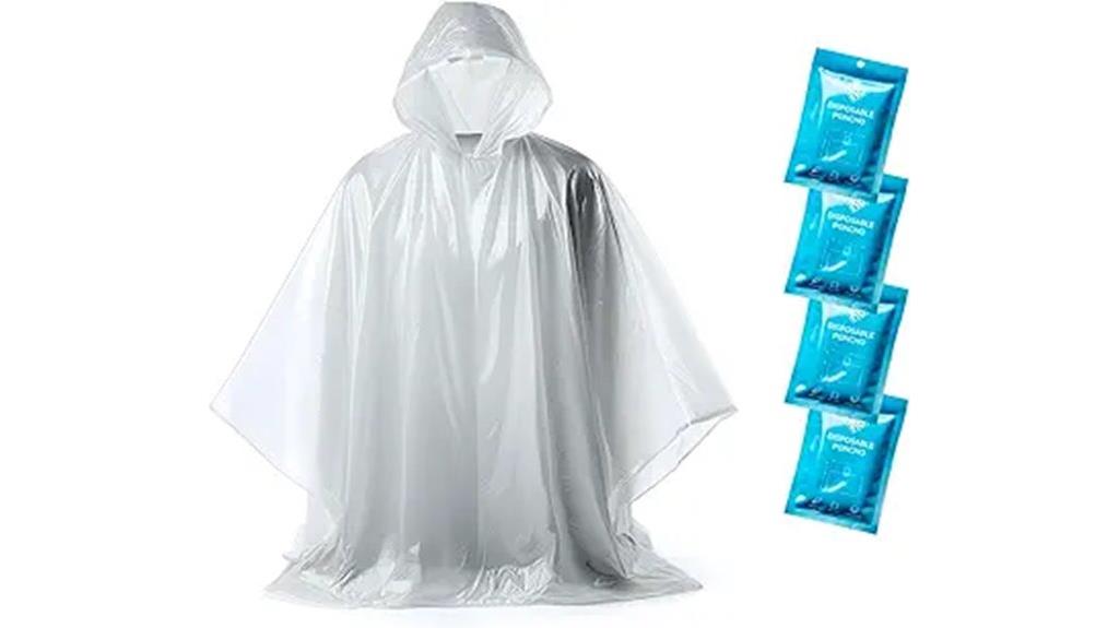 pack of four rain ponchos