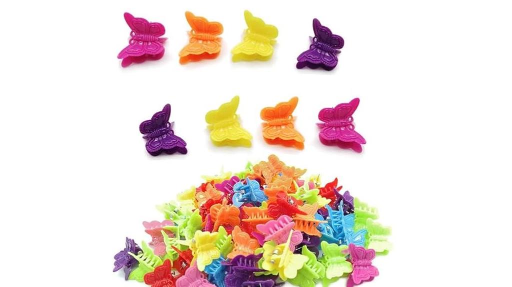 pastel butterfly hair clips