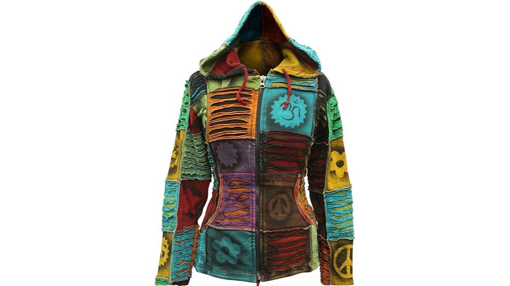 patchwork hoodie jacket