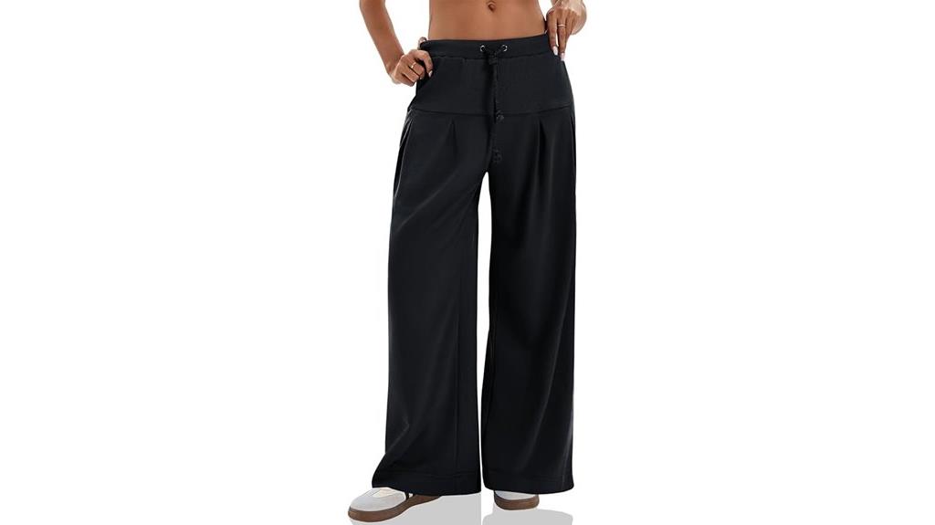 pleated wide leg sweatpants