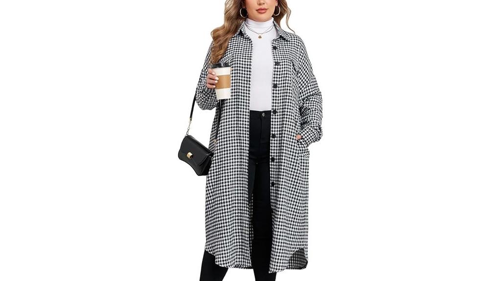 plus size flannel shacket