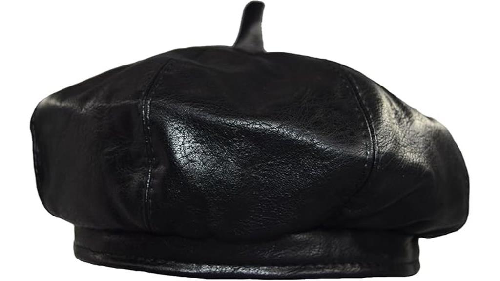 pu leather french beret