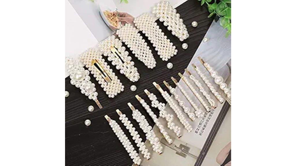 set of 18 pearl hair clips
