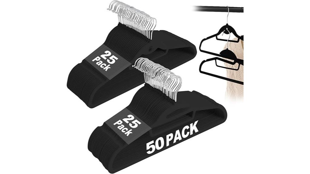 set of fifty black hangers