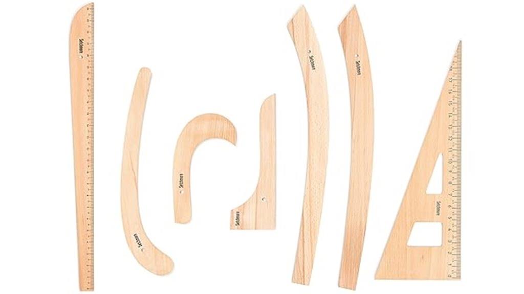 seven piece beech wood sewing set