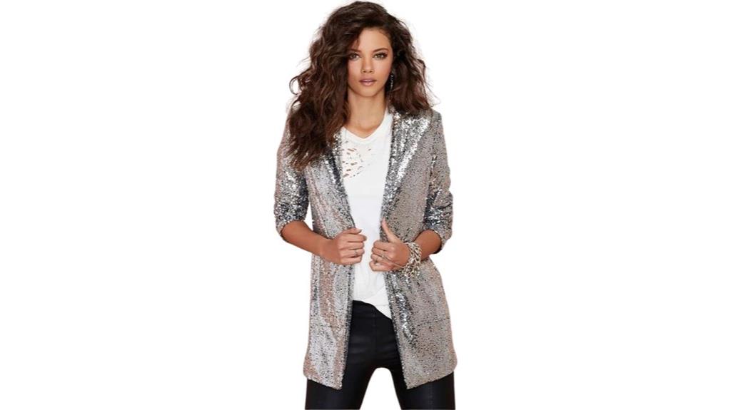 shiny sequin blazer jacket