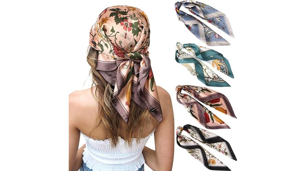 silk feel square scarves