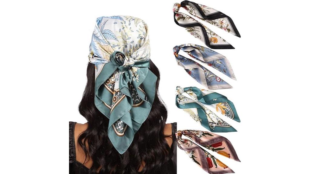silk satin head scarves