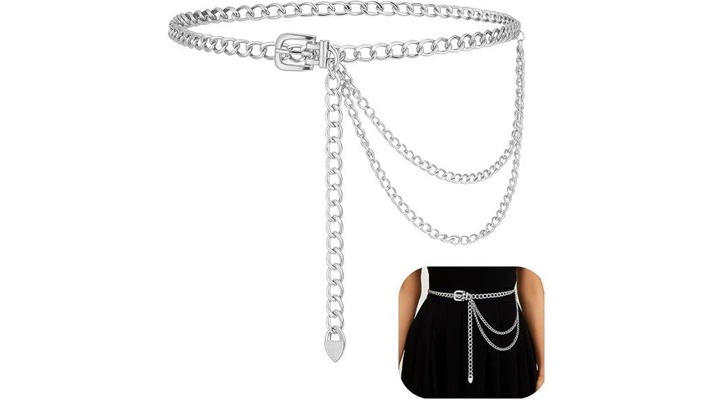 silver punk waist chain