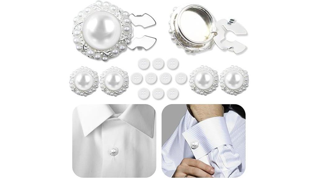 silver white rhinestone buttons