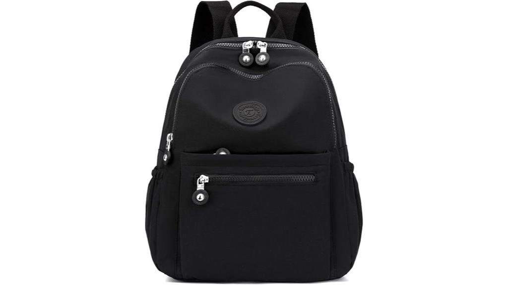 small black nylon backpack