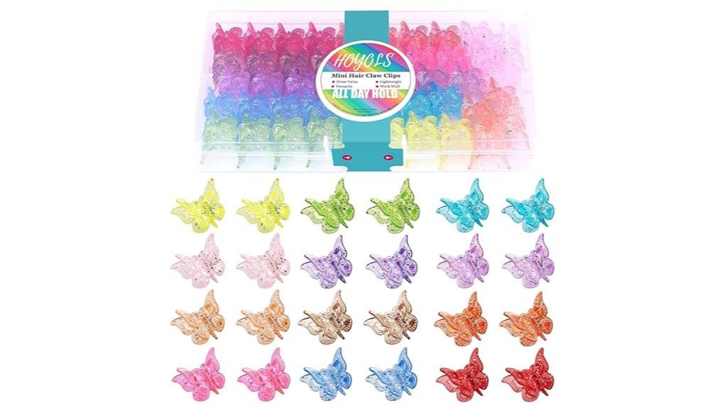 sparkly butterfly hair clips