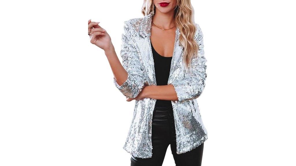 sparkly sequin blazer coat