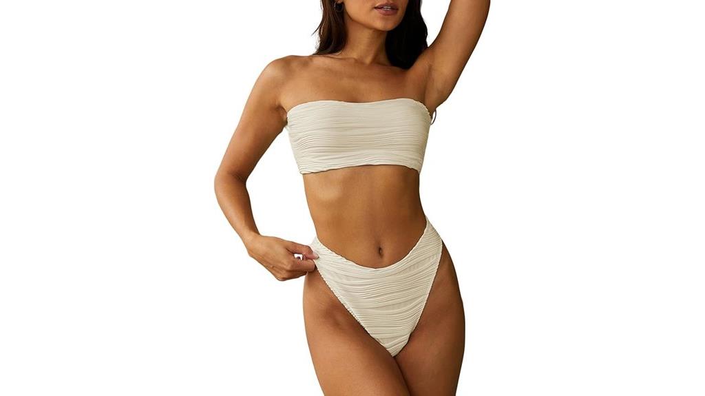 strapless bikini swimwear set