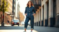 stylish functional denim jumpsuits