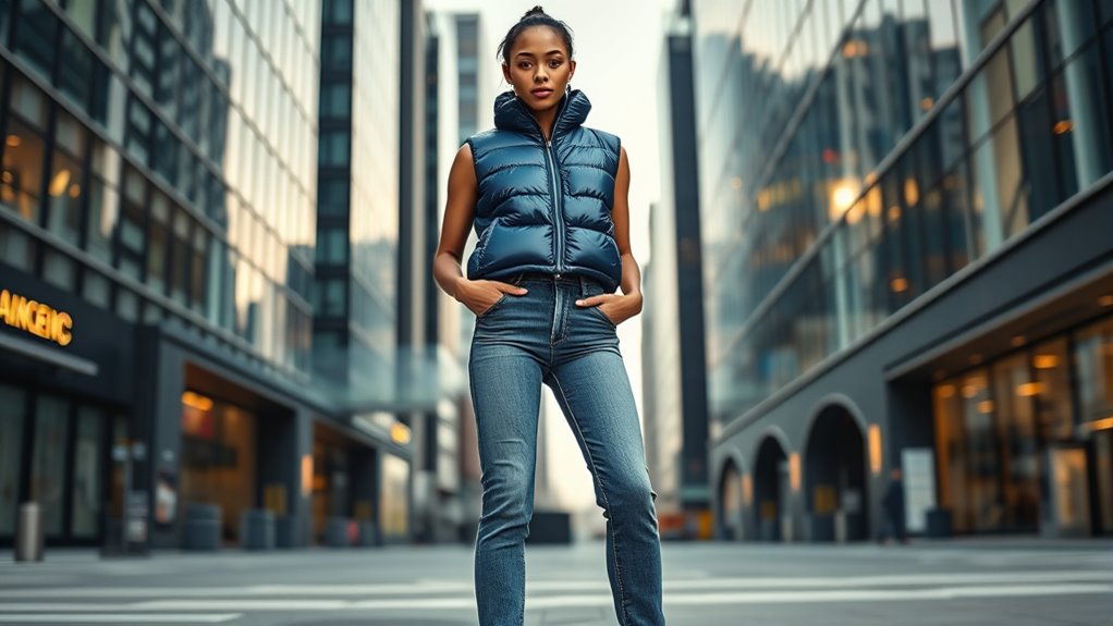 stylish warm cropped vests