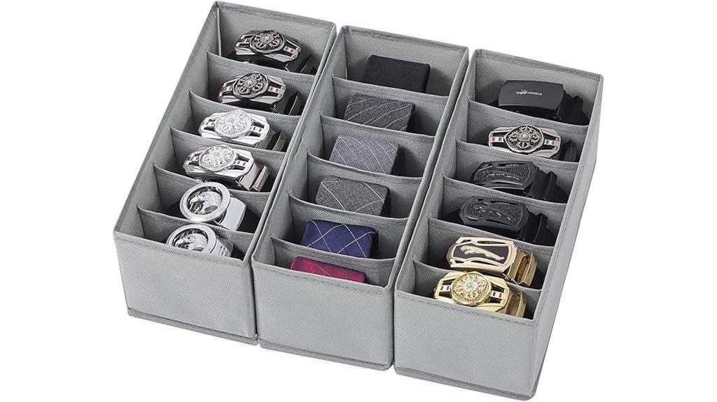 three pack fabric belt organizer