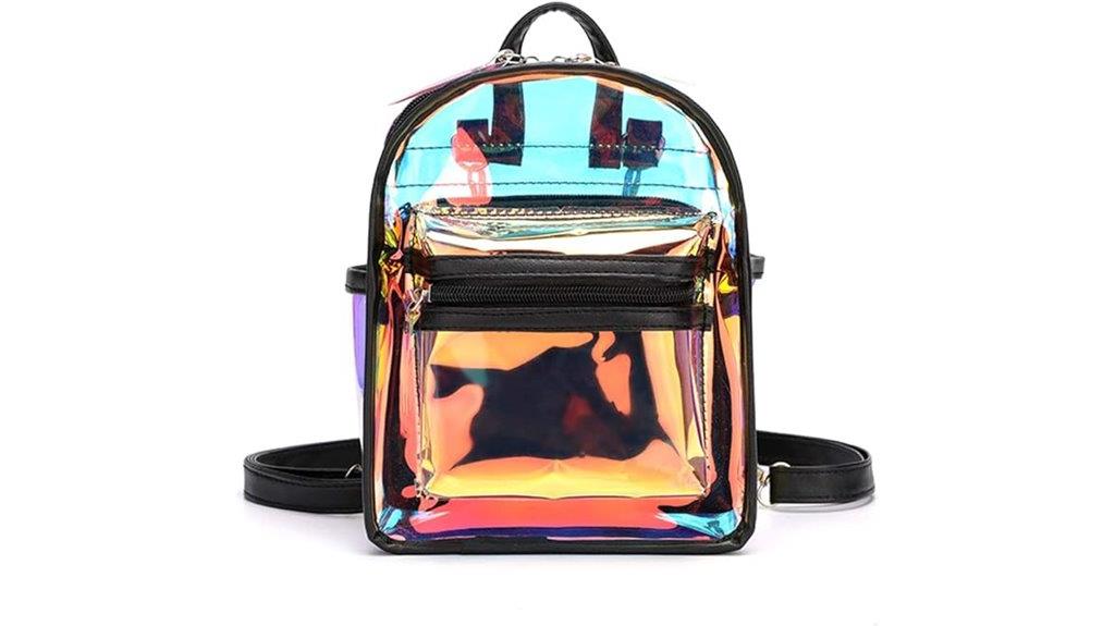 transparent holographic women s backpack