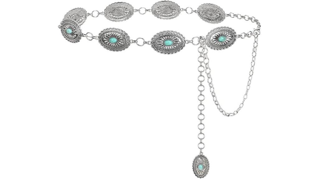 turquoise chain waist belt