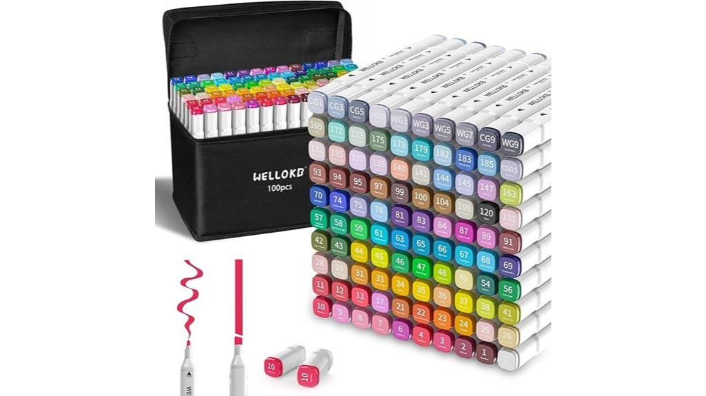 vibrant dual tip markers