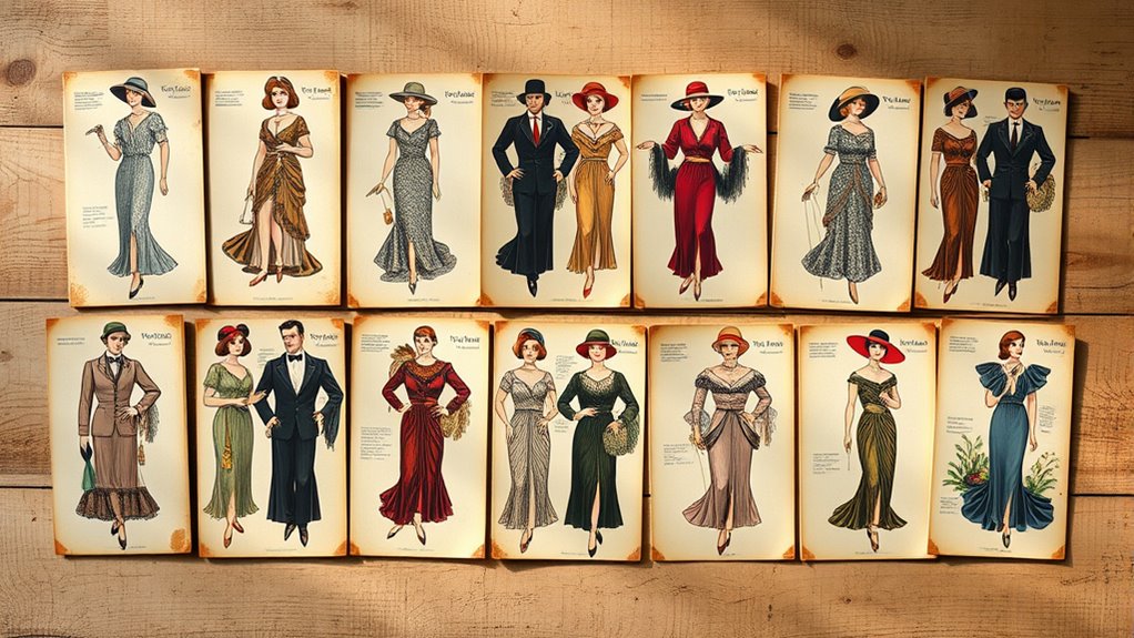 vintage fashion postcard collection