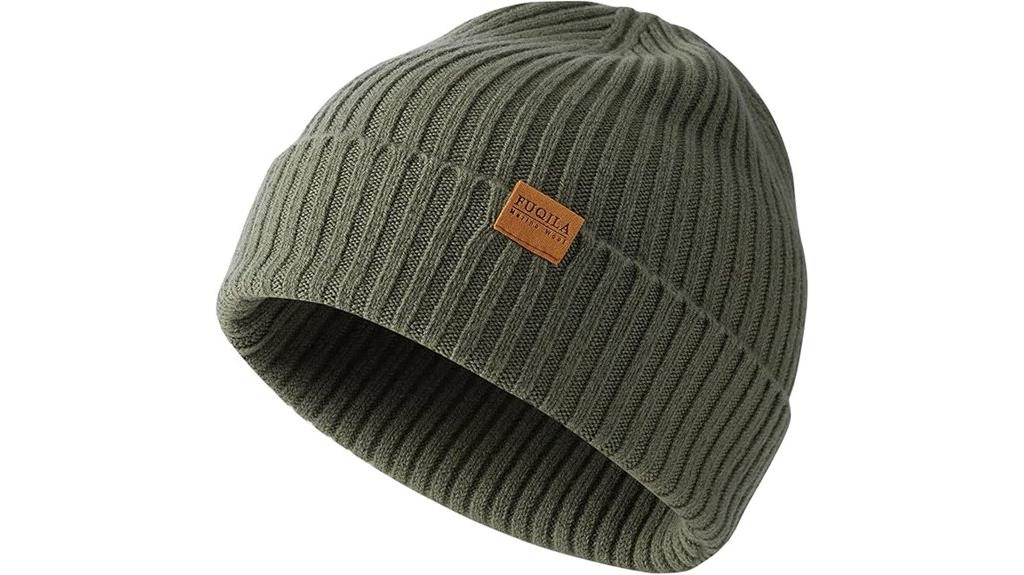 warm 100 wool cuff beanie