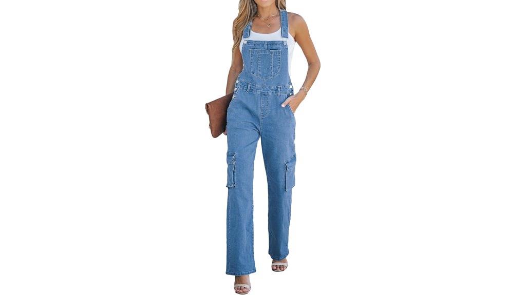 women s cargo jean overalls