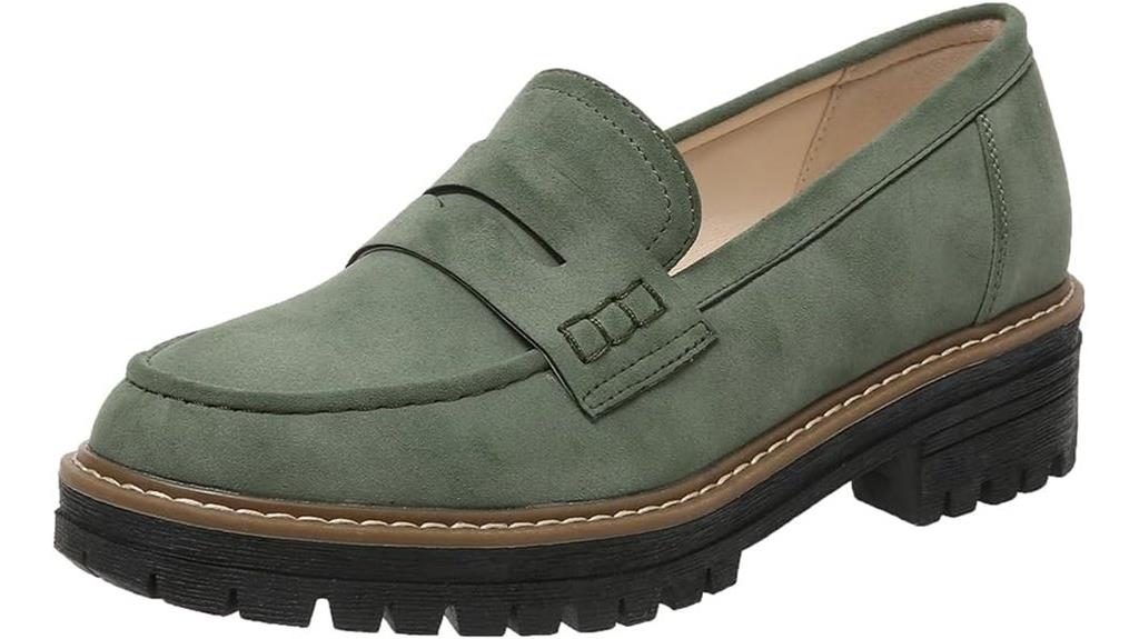 women s chunky lug sole loafers