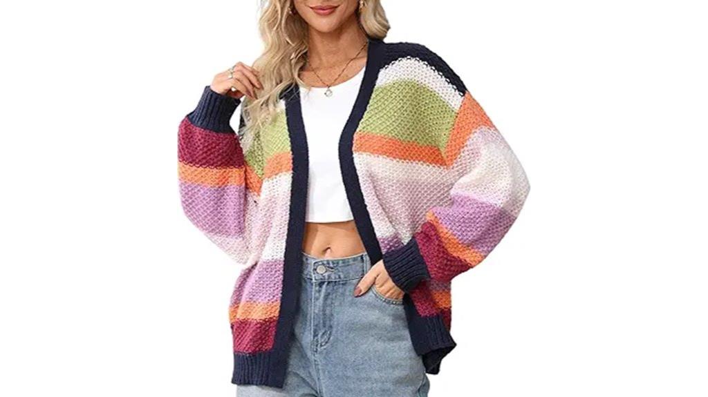 women s chunky striped cardigan