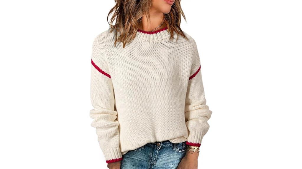 women s crewneck knit sweater