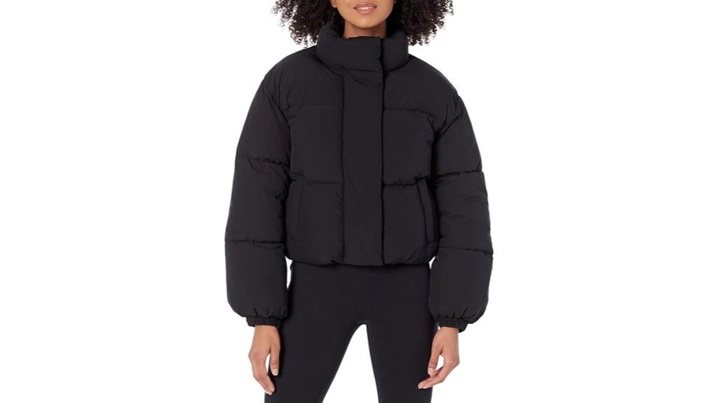 women s cropped puffer jacket