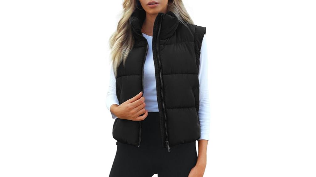 women s cropped puffer vest