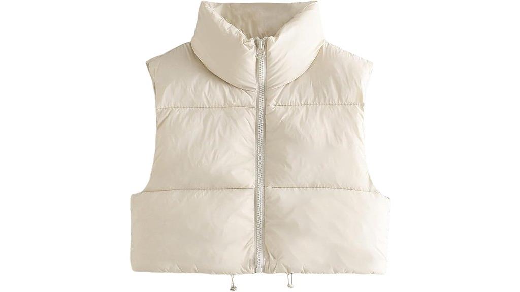 women s cropped puffer vest