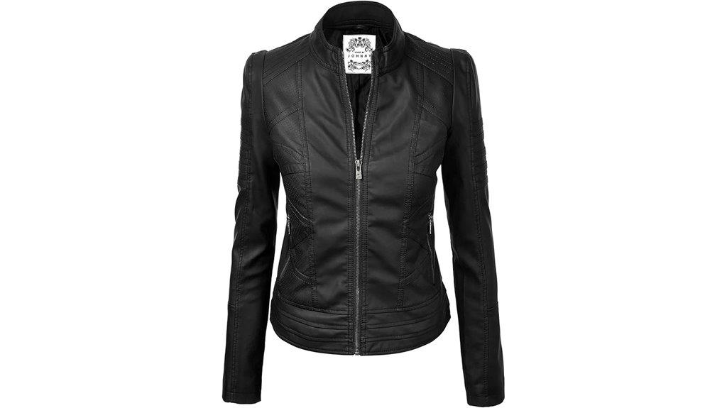 women s faux leather biker jacket