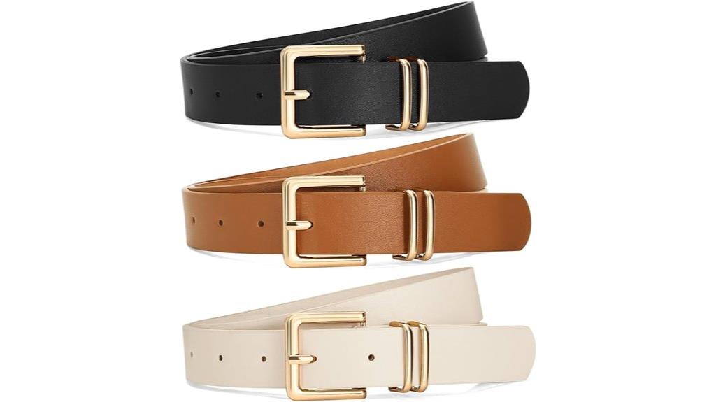 women s leather belt set