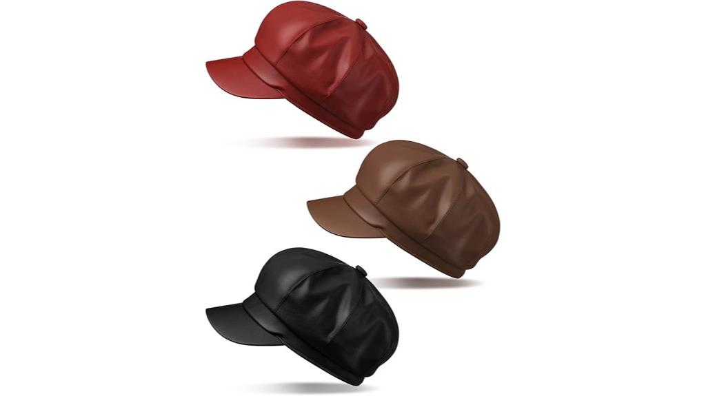 women s leather newsboy hats