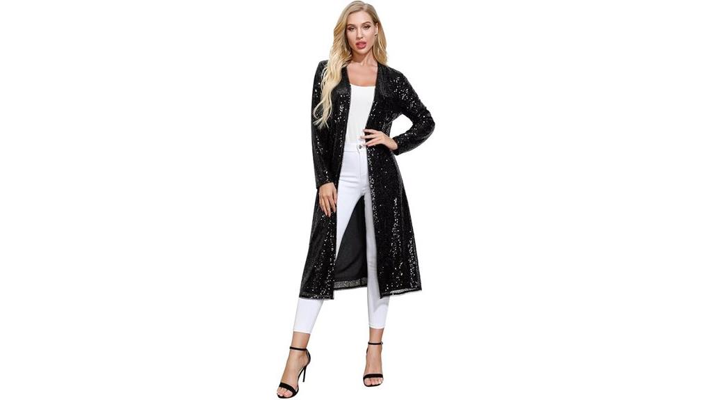 women s long sequin jacket