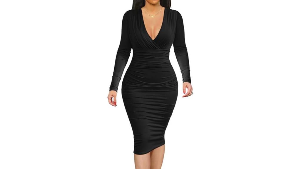 women s long sleeve midi dress