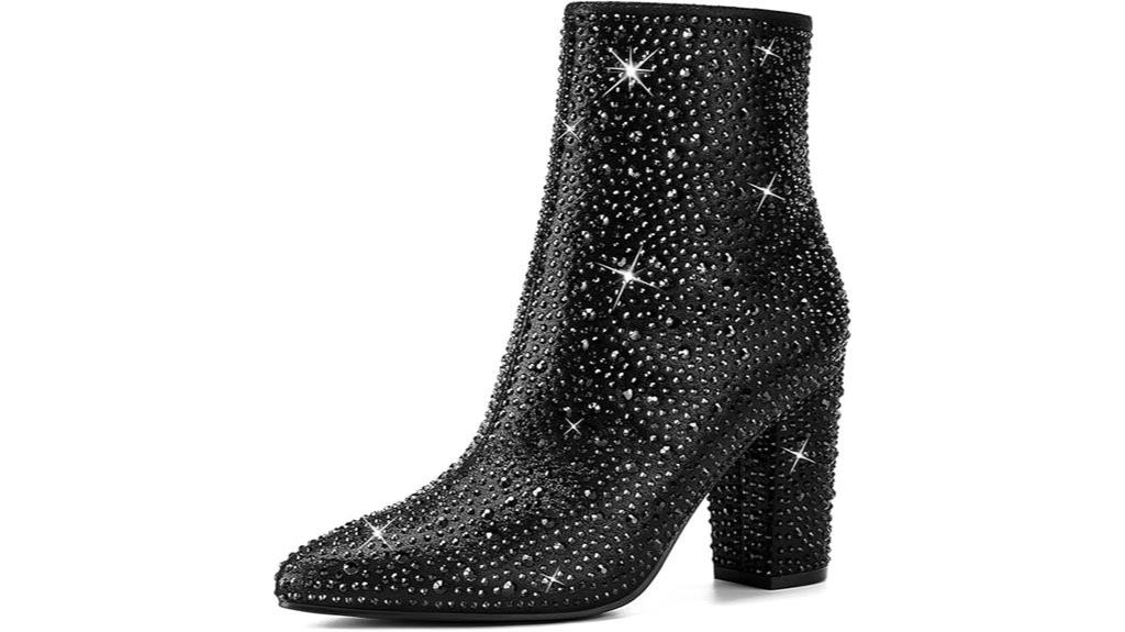 women s rhinestone booties