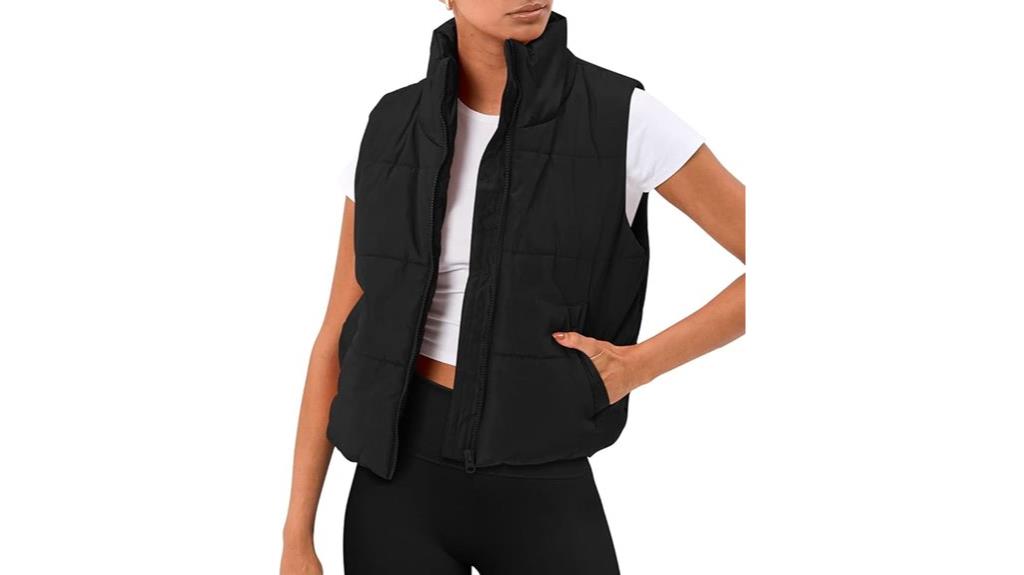 women s sleeveless winter puffer vest