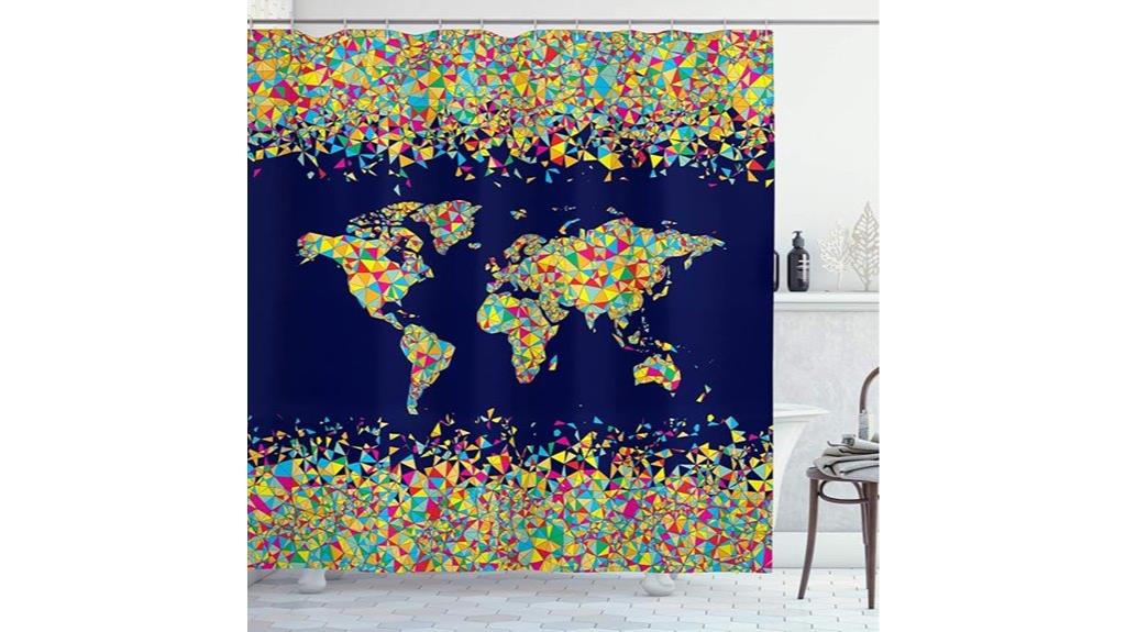 world map shower curtain