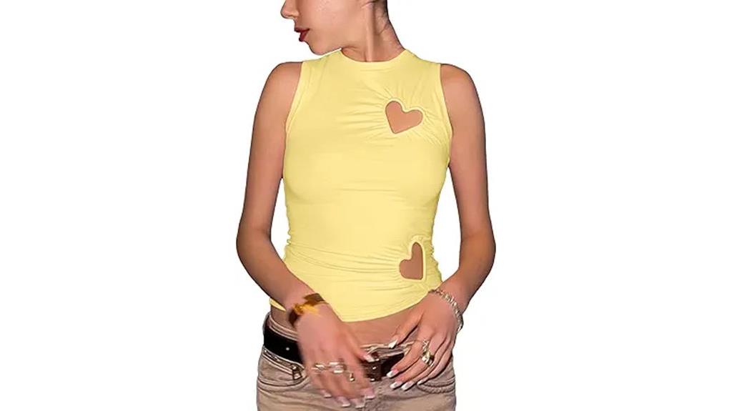 y2k heart cutout top
