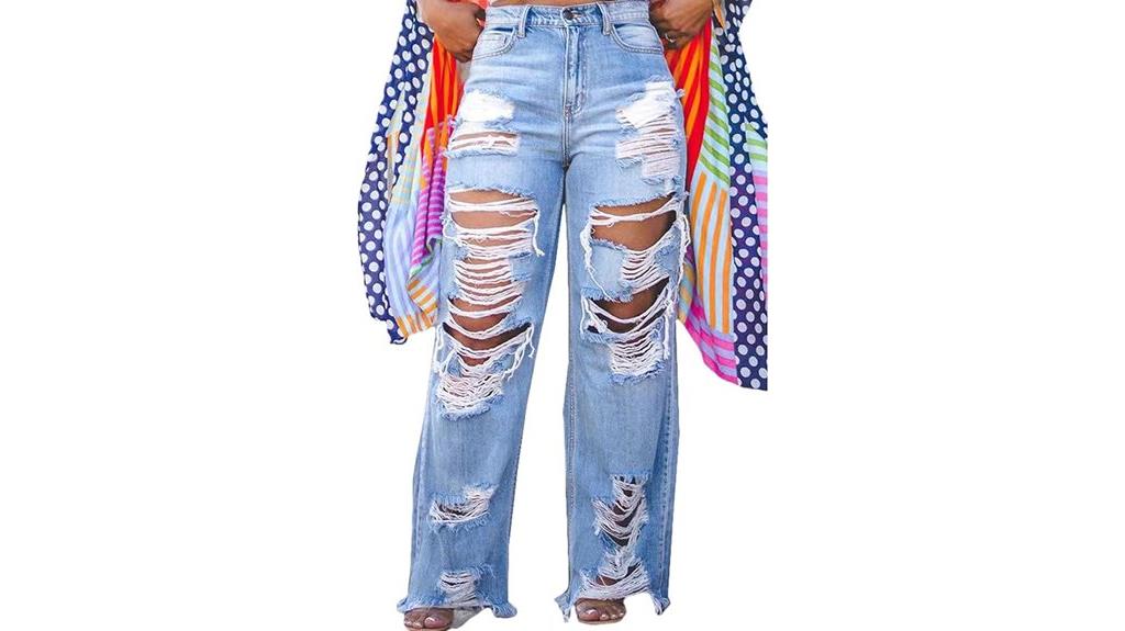 y2k high waisted ripped jeans