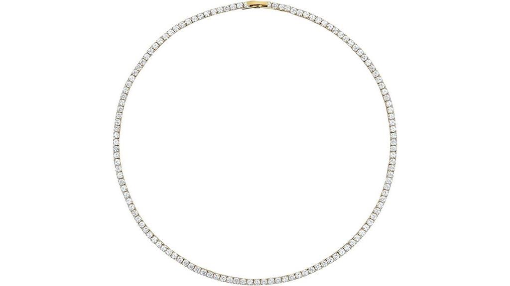 yellow gold tennis necklace
