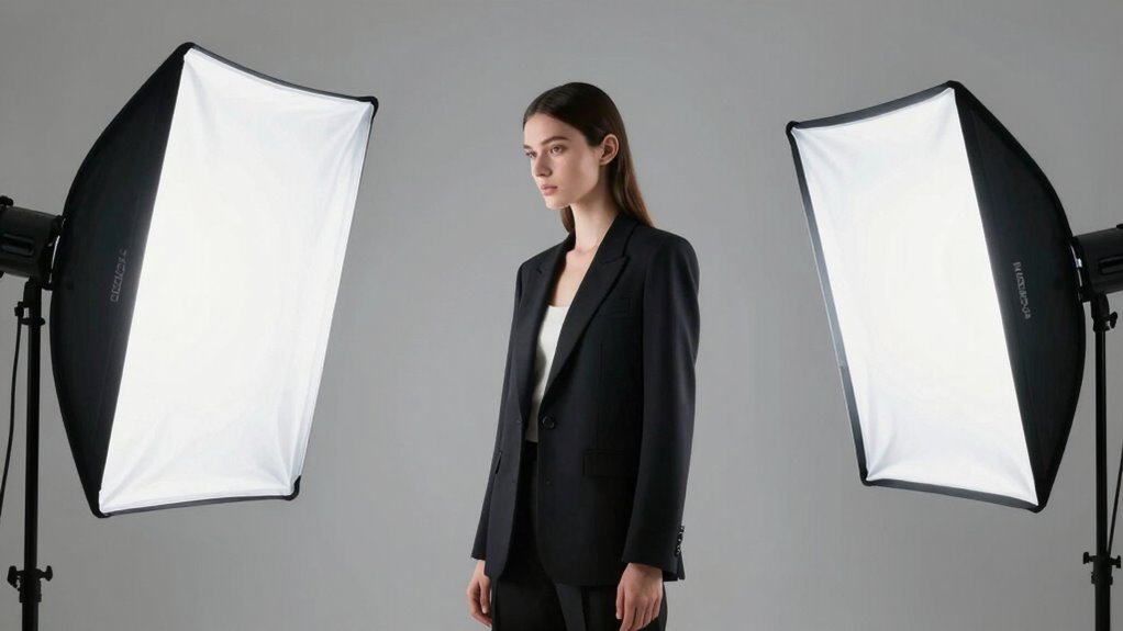 controlled studio softbox lighting