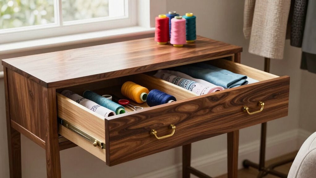 organized ergonomic sewing workspace