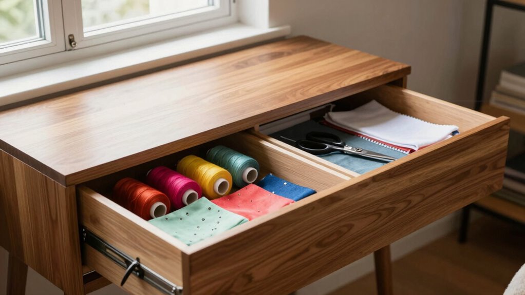 organized ergonomic sewing workspace