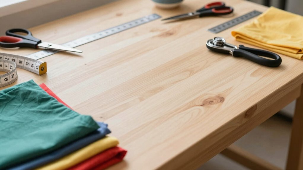 organized stable sewing workspace